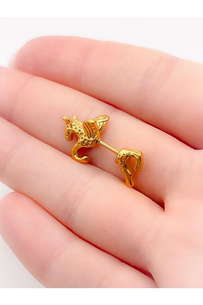 Trinos Surgical Steel Piercing with Pegasus Figure - Cartilage Helix Tragus (1 piece)