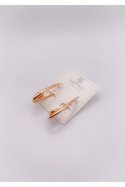 Trinos Özel Seri Küpe Taşlı Sarmal Küpe Renk Rose Gold