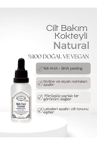 Rosece 30 ml Natural Aha-bha Exfoliating Cocktail Exfoliant Serum - Anti-Acne Blemish and Pore