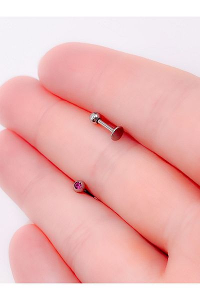 Trinos Surgical Steel Piercing Zircon 3mm Single Stone Cartilage Helix Tragus Piercing (1 PC)