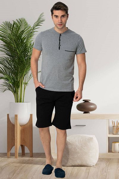 Mecit Pijama Σετ Πιτζάμες Ανδρικό Σορτς Plus Size - 100% Βαμβάκι