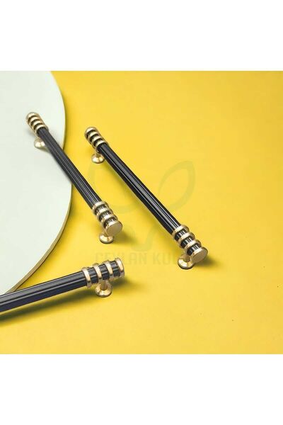 CEYLAN KULP Roza Sarı Siyah Kulp Modeli Dolap Çekmece Mobilya Kulbu 224 Mm