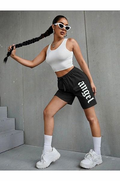 Boi Unisex Μαύρο γκρι ψηλόμεσο εμπριμέ χτενισμένο σορτς - Άνετο και με τσέπες