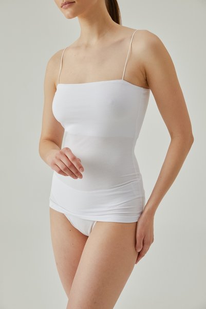 Pamuk & Pamuk Women's White Rope Strap Molded Flat Collar Athlete