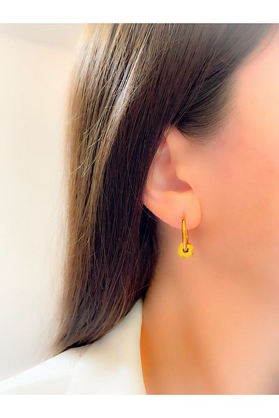 Trinos Removable Clover Steel Hoop Earrings