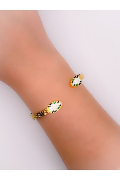 Trinos Steel Snake Bracelet Gold