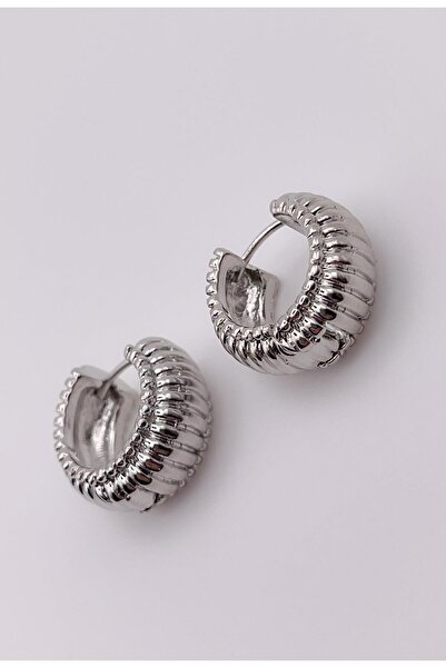 Trinos Mini Steel Earrings - Serrated Hoop Earrings