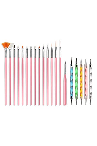 Nail Master Nail Art Tırnak Süsleme Desen Fırça 15'li Ve Dot Kalem Seti 5'li ...