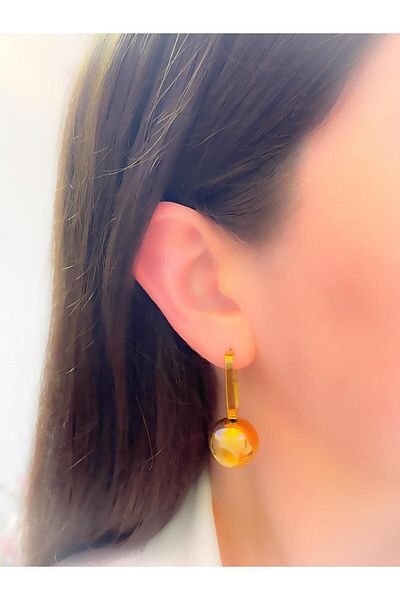 Trinos Ball End Steel Earrings