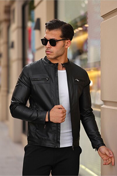 gm giyimarket سترة جلدية للرجال