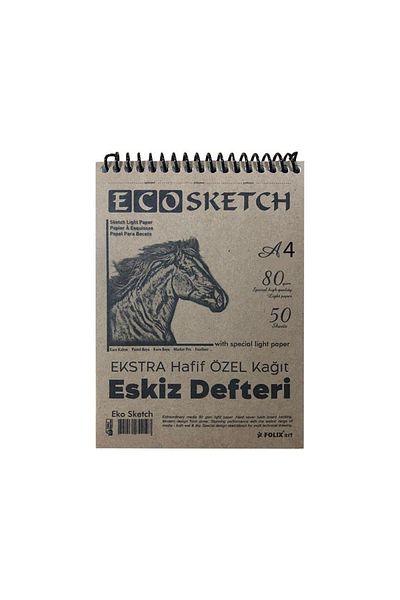 Folix Eco Sketch A4 Spiral Sketch Book - 50 Yp FLX- 822180