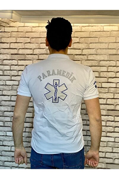 Mastex Paramedik Beyaz Tişört Polo Yakalı
