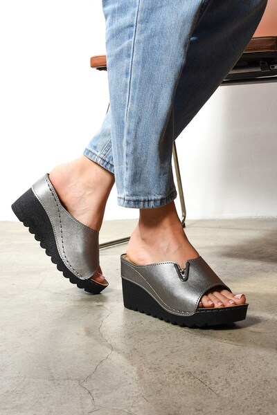 AlbiShoes 8.5 cm High Wedge Heeled Light and Soft Anatomical Women's Slippers