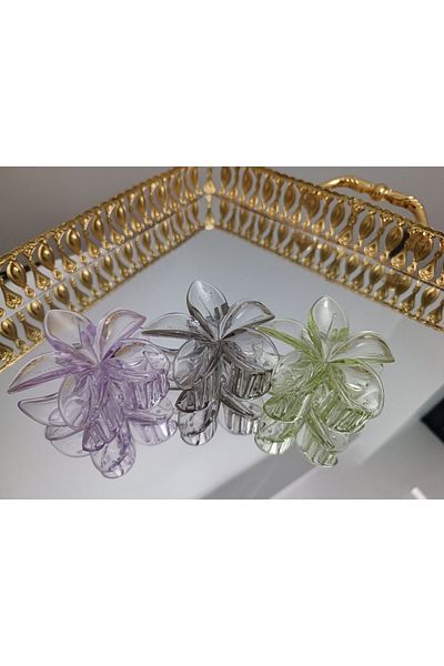 Melisa Cataramă transparentă cu flori de lotus 3 buc
