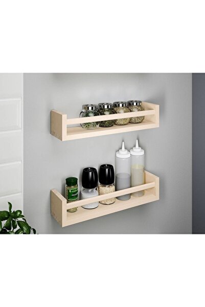 IKEA 2 Adet Mutfak Duvar Rafı Genişlik: 40 Cm İkea 2 Li Set Baharat Rafı Ahşap Raf