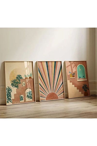 woodhomeworks Дървена декоративна картина с 3 рамки