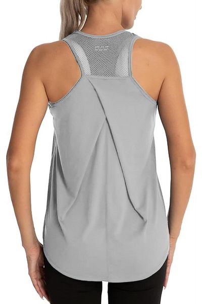 GHASSY CO. Ghassy Co. Femei Cross - Spate Mesh Detaliat Antrenament Yoga Sport Tank Top 1783
