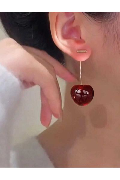 Wibex accessory أقراط لطيفة للغاية مطلية بالنحاس مع تصميم خاص من الكرز