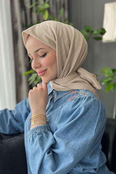 Aker Milky Brown Bamboo Crochet Scarf - 6060800 -932