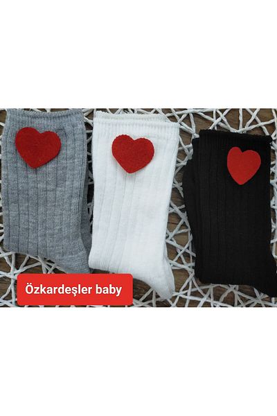 ÖZKARDEŞLER BABY 3-Piece Baby Socks - Felt Fuzzy Covered