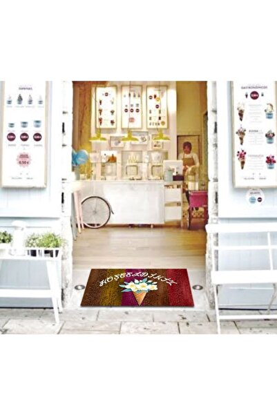 Ardizayn Килимок з фігуркою морозива «Ласкаво просимо», не ковзає, шкіряна ос...