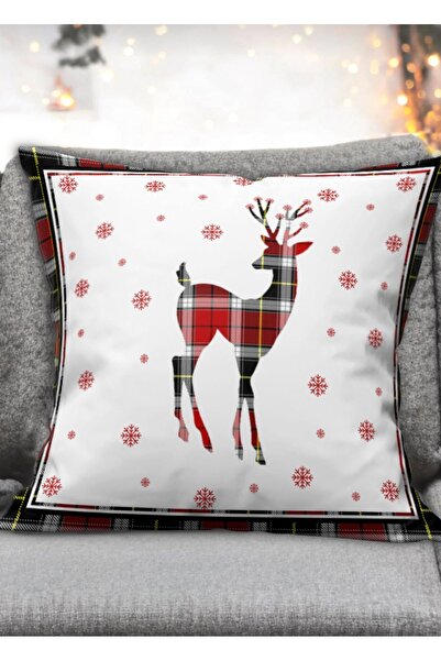 Ardizayn New Year - (Red - Black) Velvet Fabric 2-Piece Throw Pillow Cover - Double Sided Print