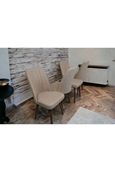 baresmu KARBA 4 Adet Ahşap Pinoteks Ayaklı Üst Kalite Mutfak Sandalyesi, Yemek Sandalyesi, Salon Sandalyesi