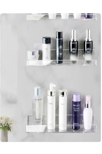 Khotso Μπάνιο Τουαλέτα Κουζίνα Plexiglass Ράφι τοίχου Organizer 25cm x 10cm