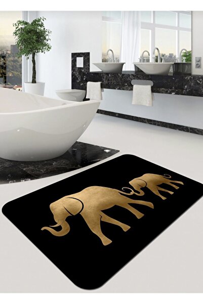 Ardizayn سجادة حمام من القطن العضوي المنسوج بنمط الفيل مقاس 70 × 120 سم