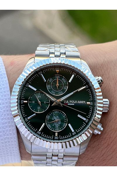 U.S. Polo Assn. U.S. POLO ASSN Men's Wristwatch - Steel Cord, 5 ATM Water Resistant, Internal Functions Active USPA.1054.B02