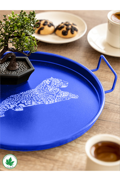 linmetal Metal Sunum Tepsisi, Kahve Tepsisi, Çay Tepsisi, Sunum Tepsi, Dekoratif Tepsi 24 cm