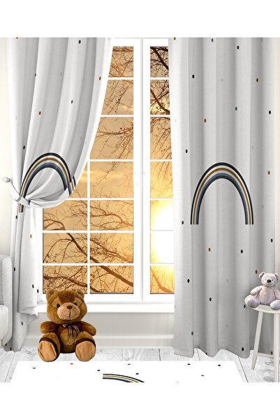 Ardizayn Rainbow, Velvet Fabric, Digital Printed, Double Wing Children's Background Curtain
