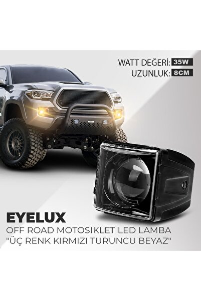 C9 Eyelux Off Road Motosiklet Led Lamba Üç Renk Kırmızı Turuncu Beyaz 35 Watt...