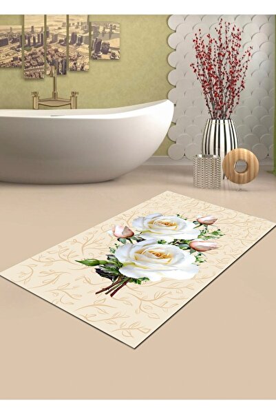 Ardizayn سجادة حمام بقاعدة منسوجة من القطن مقاس 80 × 120 سم غير قابلة للانزلا...