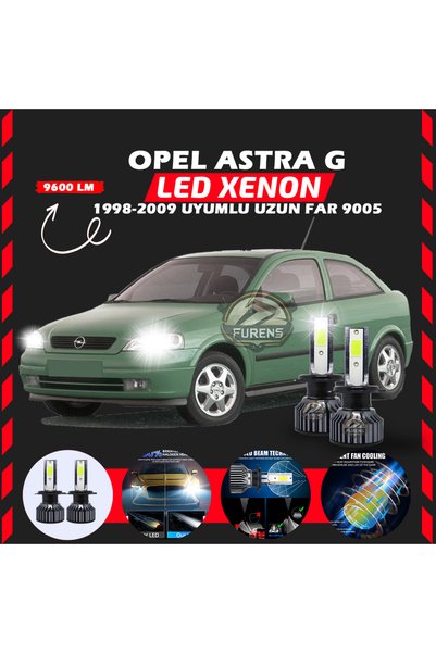 Furens Opel Astra G 1998-2009 Uzun Far Uyumlu Şimşek Etkili Led Xenon Pro Ser...