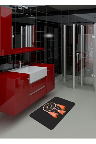 Ardizayn نمط حلق أسود - سجادة حمام جلدية مضادة للانزلاق وقابلة للغسل مقاس 40 ...