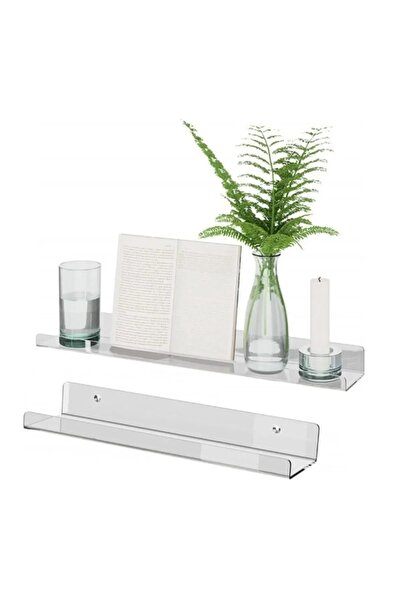 BUBİSTUDİOS Şeffaf Pleksi Raf 30cmx10cm Çok Amaçlı Duvar Rafı ÇİFT TARAFLI BA...