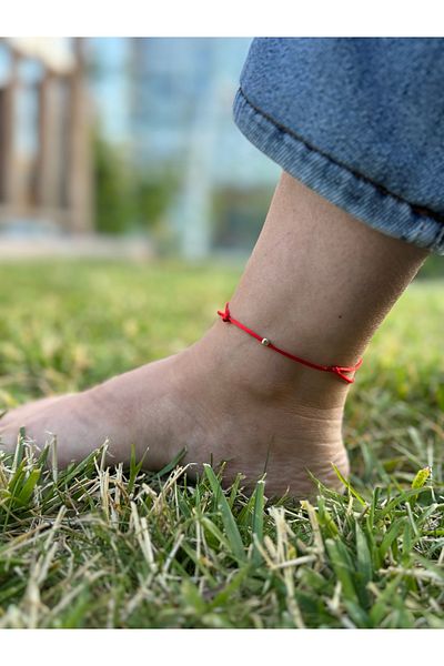 MİNİK ADIMLAR Flush String Square Bead String Anklet - Little Steps