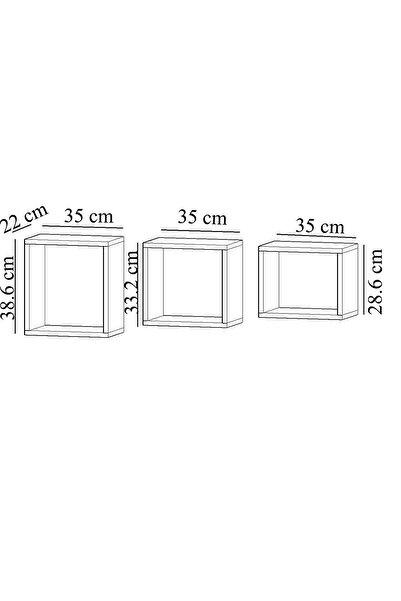 Ninnimo Dennis Antrasit Dekoratif Duvar Rafı Kitaplık