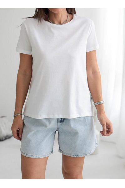 Dilvin Premium Crew Neck T-Shirt 3471-Ecru