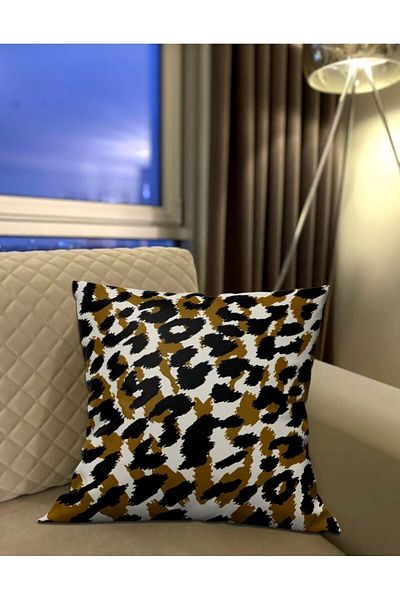 Ardizayn Leopard - Husă de pernă din 2 bucăți din țesătură din catifea imprimată digital - Imprimare față-verso