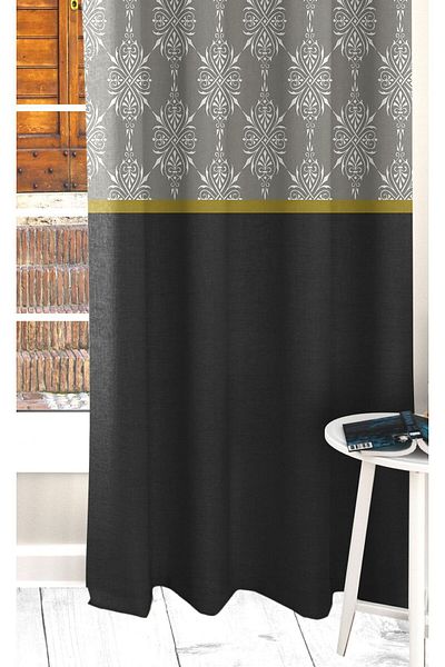 Ardizayn Damask Gold, Velvet Fabric, Digital Printed, Double Wing Background Curtain