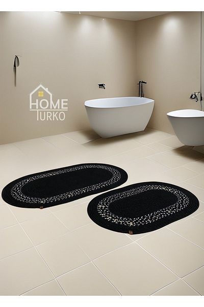 HomeTurko Σετ 2 γιούτας, λυγαριά, ψάθα, πατάκι μπάνιου, σετ πατάκι μπάνιου και καλάθι μπάνιου