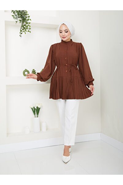 VOLT CLOTHİNG Hidžábová tunika s princeznovými rukávy – dámská, přední zapínání na knoflíky