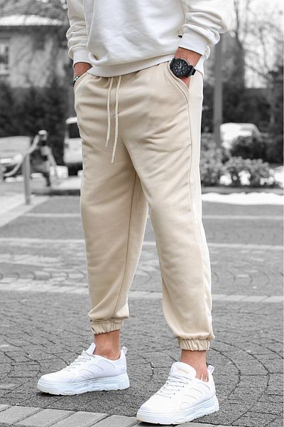 BayBayan Ανδρικό εύκαμπτο παντελόνι Jogger με τρία κλωστές