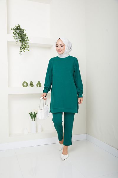 VOLT CLOTHİNG Corded Fabric Women's Hijab Set - Set of Two