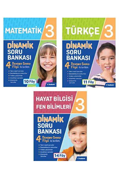 Tudem Yayınları 3. Sınıf Türkçe+matematik+fen+hayat Bilgisi Dinamik Soru Bank...