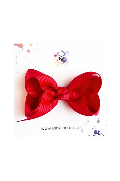 Sahici Anne Hairless Boutique Bow Baby Buckle - 8cm-Red