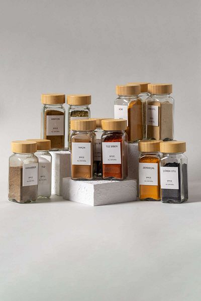FH finehome Amara 12-Piece Glass Spice Set