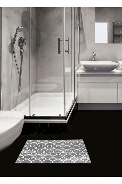 Ardizayn Gray Colored 40 Cm X 60 Cm Non-Slip, Cotton Woven Base Bath Mat
